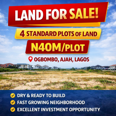 Good Plots of Land, Ogombo, Ajah, Lagos, Land for Sale
