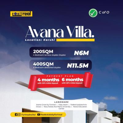 200sqm and 400sqm Land Suitable for Terrace Duplex and Detached Wit Bq, Avana Villa, Karshi, Abuja, Residential Land for Sale