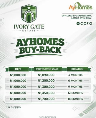 Ayhomes Buyback Ivory Gate Estate, Off Lekki Epe Expressway Ilamija Eyinso Lagos State, Lekki Expressway, Lekki, Lagos, Land for Sale
