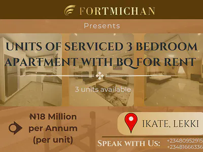 Serviced 3 Bedroom Apartment with BQ