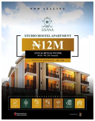 Best Student Hostel Investment in Abeokuta, Earn 1.5m Annually, Opp Federal University of Agriculture Abeokuta Funaab, Abeokuta North, Ogun, Self Contain (single Rooms) for Sale