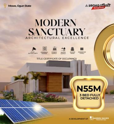 3-bedroom Fully Detached Bungalow, Mowe Town, Ogun, Detached Bungalow for Sale