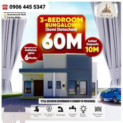 3 Bedroom Semi-detached Bungalows in Abijo, Lagos, Greenwood Park Estate, Abijo, Lekki, Lagos, Semi-detached Bungalow for Sale