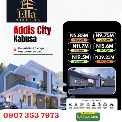 150sqm for 2 Bedroom Terrace Plot , Deposit 50% to Buy.  Fcda Cofo  ., Addis City Estate in Sheretti District, Central Area Phase 2, Abuja, Residential Land for Sale