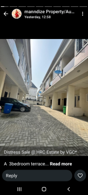 Distressed 3 Bedroom Terrace Duplex, Harris Drive Vgc, Lekki, Lagos, Terraced Duplex for Sale