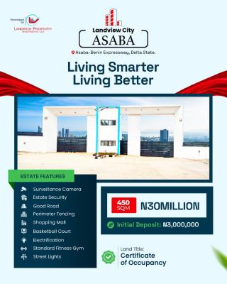 Land with Cofo, Landview City Estate Along Asaba Benin Expressway Asaba, Asaba, Delta, Residential Land for Sale