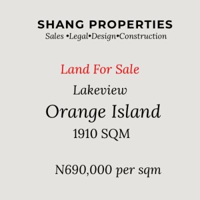 1910sqm Land at Lakeview Orange Island, Lekki Phase 2, Lekki, Lagos, Land for Sale