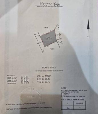 1781sqm of a Residential Land, Wuye, Abuja, Residential Land for Sale