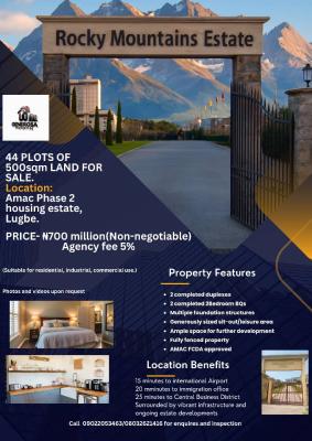 44 Plots of Estate Land with Several Existing Structures, Amac Phase 2 Housing Estate, Lugbe District, Abuja, Mixed-use Land for Sale