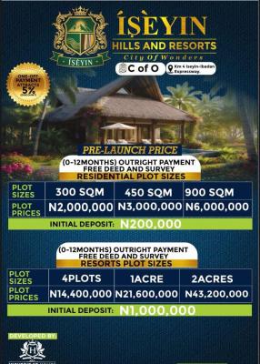 Beautiful Land, Iseyin, Ibadan, Oyo, Residential Land for Sale