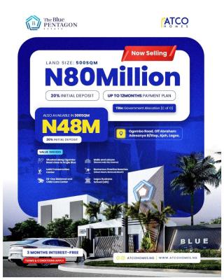 Blue Pentagon, Along Abraham Adesanya, Well Structured, Planned and Detailed Estate, Ogombo, Ajah, Lagos, Residential Land for Sale