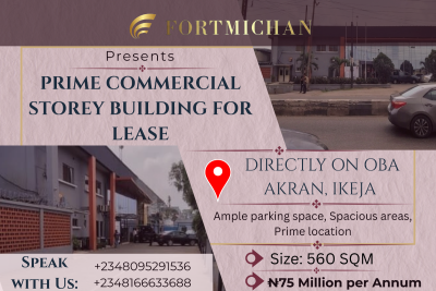 Prime Commercial Storey Building, Oba Akran, Ikeja, Lagos, Commercial Property for Rent