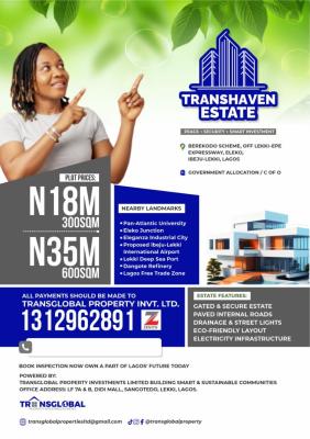 Transhaven Estate, Eleko, Transhaven Estate Berekodo Scheme, Off Lekki–epe Expressway, Eleko, Ibeju Lekki, Lagos, Mixed-use Land for Sale