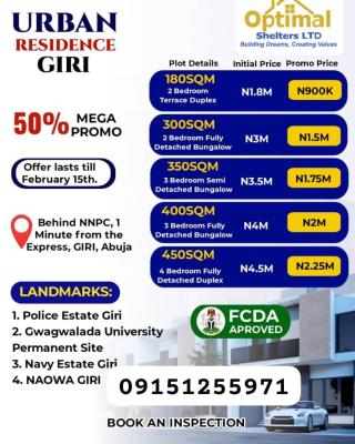 2 Bedroom Bungalow with Boys Quarter, Police Estate Giri, Giri, Gwagwalada, Abuja, Residential Land for Sale