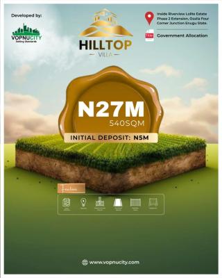 Luxury Land in The Hilltop, Ozalla, Enugu, Enugu, Residential Land for Sale