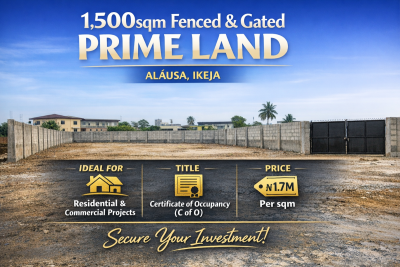 1,500sqm Fenced & Gated Prime Land, Alausa, Ikeja, Lagos, Mixed-use Land for Sale