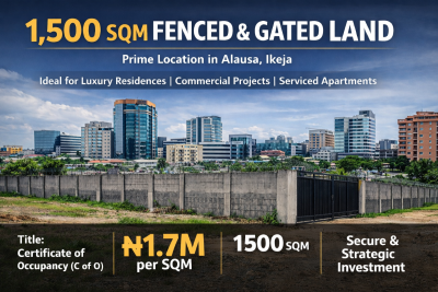 1,500sqm Fenced & Gated Prime Land, Alausa, Ikeja, Lagos, Mixed-use Land for Sale