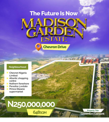Residential Dry Land Is Available in an Estate in Chevron Drive, Lekki, Madison Garden Estate, Chevron Drive, Lekki Phase 2, Lekki, Lagos, Residential Land for Sale