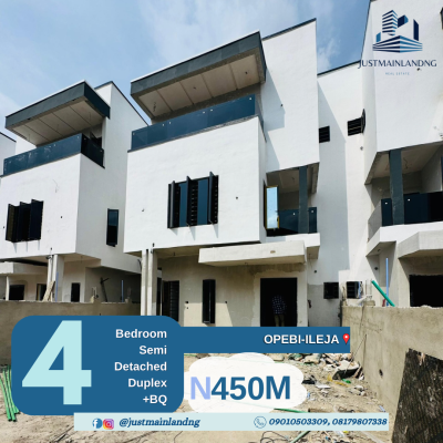 Exquisite Built 4-bedroom Semi-detached Duplex with Bq, Opebi, Ikeja, Lagos, Ikeja, Lagos, Semi-detached Duplex for Sale