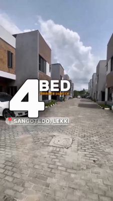 Fully Furnished and Spacious 4bedrooms Corner Piece Terrace Duplex, Alverton Estate Inside Ajayi Apata Besides Fara Park, Sangotedo, Ajah, Lagos, Terraced Duplex for Sale