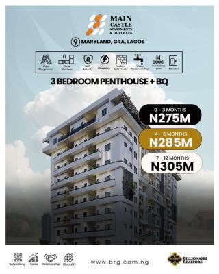 3 Bedroom Penthouse + Bq, Location: No 4, Iya Oloye Crescent, Maryland Ikeja, Lagos, Maryland, Lagos, House for Sale