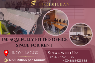 150 Sqm Fully Fitted Office Space, Ikoyi, Lagos, Office Space for Rent