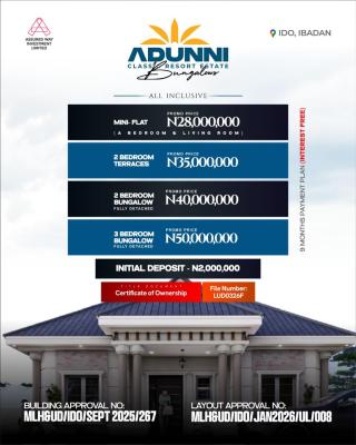 Adunni Bungalow, Ibadan, Oyo, Detached Duplex for Sale