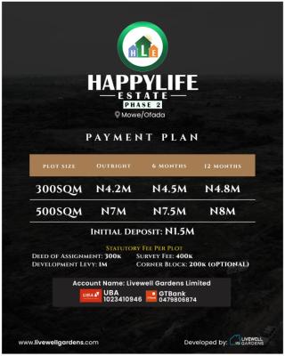Happy Life Phase 2, Mowe Ofada, Ogun, Mixed-use Land for Sale