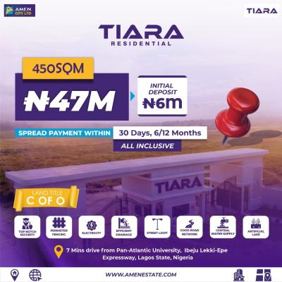 Buy and Build Land with C of O, Tiara By Amen City Located Along The Lekki–epe Expressway, Just 7 Minu, Ibeju Lekki, Lagos, Residential Land for Sale