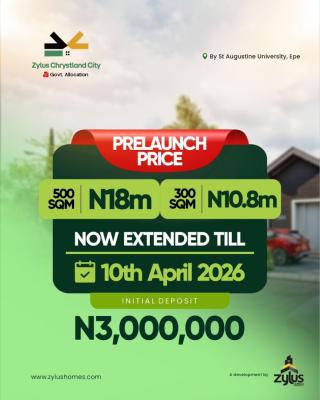 Residential Land with Government Allocation, Chrystland City, Secure a Plot with an Initial Deposit of *#3,000,000, Epe, Lagos, Residential Land for Sale