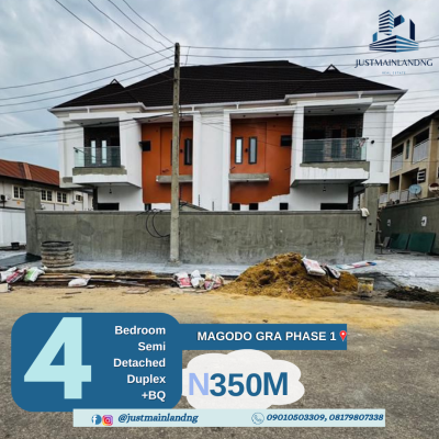 Newly Built 4 Bedroom Semi-detached Duplex with Bq, Magodo Phase 1 Gra, Lagos, Magodo, Lagos, Semi-detached Duplex for Sale
