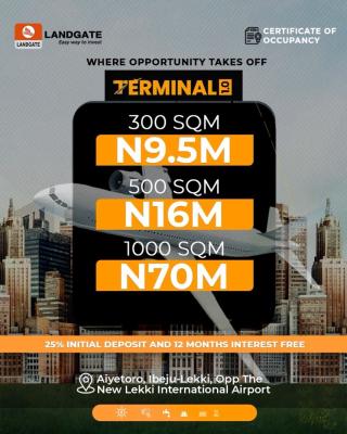 Land with C of O, Terminal One Estate, Is Strategically Located at *aiyetoro, Ibeju-lekk, Ibeju Lekki, Lagos, Land for Sale