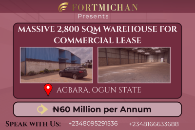 Massive 2,800 Sqm Warehouse, Opic Industrial Estate, Agbara, Agbara-igbesa, Lagos, Warehouse for Rent