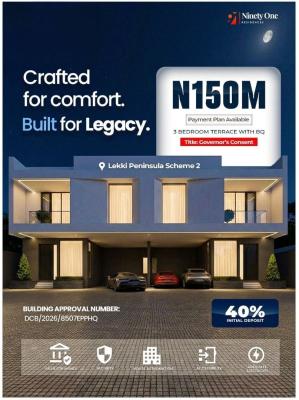 Luxury 3 Bedroom Terrace House with Boys Quarter, Lekki Peninsula Scheme 2, Ninety One Residences, Lekki, Lagos, Terraced Duplex for Sale