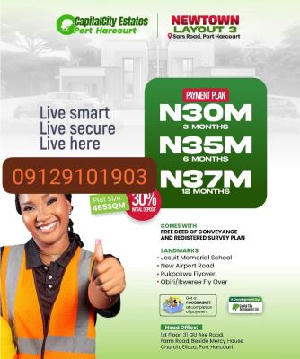 Plots of Luxury Land in Portharcourt, Sars Road Portharcourt, Port Harcourt, Rivers, Mixed-use Land for Sale