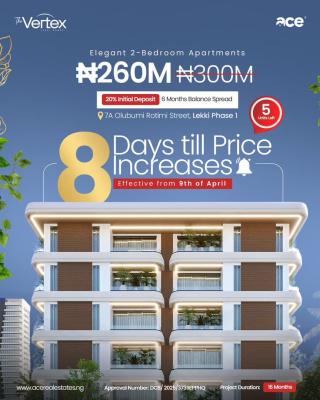 Luxury 2 Bedroom Flat with Excellent Finishing, The Vertex Estate, 7a Olubunmi Rotimi Street, Lekki Phase 1, Lekki, Lagos, Flat / Apartment for Sale