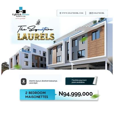 Luxury 2 Bedroom Maisonette Fully Furnished with World-class Amenities, The Signature Laurels, Atlantic View Layout Estate / Abraham Adesanya, Lekki, Lagos, Detached Duplex for Sale