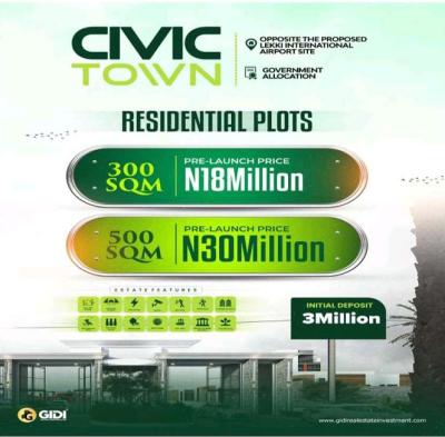 Premium Plots of Land in a Smart and Secure Estate, Civic Town / Opposite Proposed Lekki International Airport, Ibeju Lekki, Lagos, Mixed-use Land for Sale