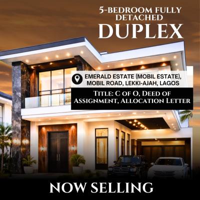 Luxury Executive 5 Bedroom Fully Detached Duplex with an Executive Bq, Emerald Estate, Mobil Road, Lekki Phase 2, Lekki, Lagos, Detached Duplex for Sale