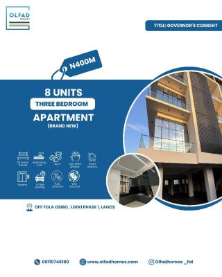 8 Units of 3 Bedroom Apartment, Off Fola Osibo, Lekki Phase 1, Lekki, Lagos, Flat / Apartment for Sale