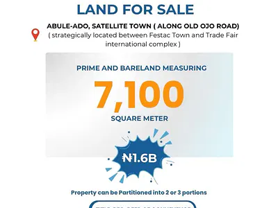 Bare and Fenced Land Measuring 7, 100SQM