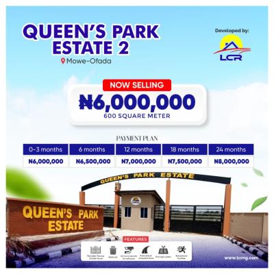 Affordable Buy-and-build Plots of Land in a Prestigious Gated Estate, Queens Park Estate / Sagamu Interchange, Mowe Ofada, Ogun, Residential Land for Sale