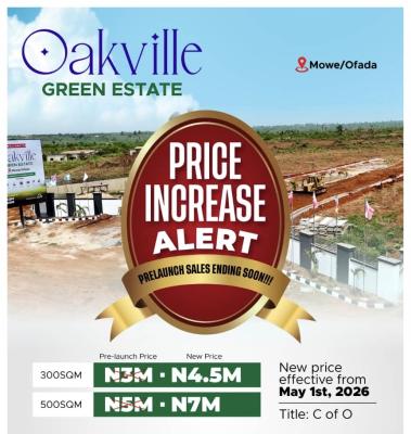 Own an Affordable C of O Land at Mowe Ofada, Currently Selling at a Prelaunch Price, Mowe Ofada, Ogun, Residential Land for Sale