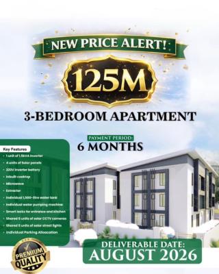Architecturally Designed Offplan 3 Bedroom Apartment, Spacious Offplan Apartment with Solar, Up to 6 Months Payment Plan, Ogba, Ikeja, Lagos, Flat / Apartment for Sale