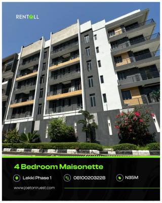Newly Built 4-bedroom Maisonette with Bq, Lekki Phase 1, Lekki, Lagos, House for Rent
