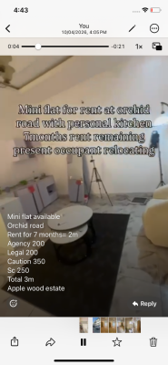 Mini Flat, Orchid, Lekki Phase 2, Lekki, Lagos, Mini Flat (room and Parlour) for Rent