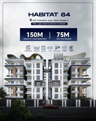 Luxury 1 Bedroom Hotel Apartment in a Premium Estate, Habitat 84 / Freedom Way, Lekki Phase 1, Lekki, Lagos, Block of Flats for Sale