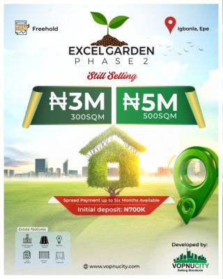 Secured Land with Freehold, Excel Garden Phase 2 Located at Igbonla, Epe, Lagos, Residential Land for Sale