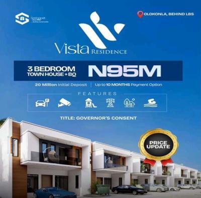 Newly Built Townhouses with Boys Quarters, Vista Residence / Olokonla, Behind Lagos Business School, Ajah, Lagos, Block of Flats for Sale