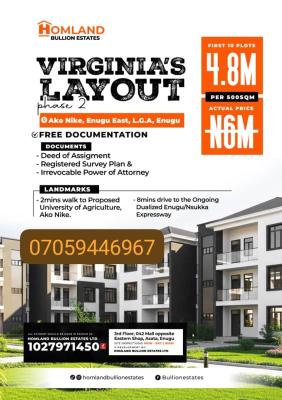Plots of Affordable Land, Ako Nike, Enugu, Enugu, Mixed-use Land for Sale